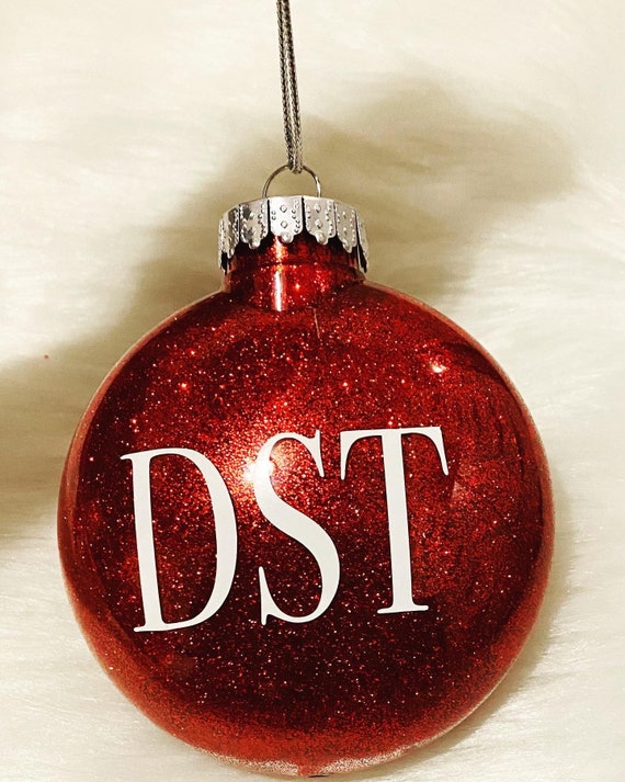 Delta Sigma Theta Christmas Ornament - Delta Glitter Ornament - Red and White Christmas Ornament - Delta Soror Gifts - Christmas Ornaments Il_570xn