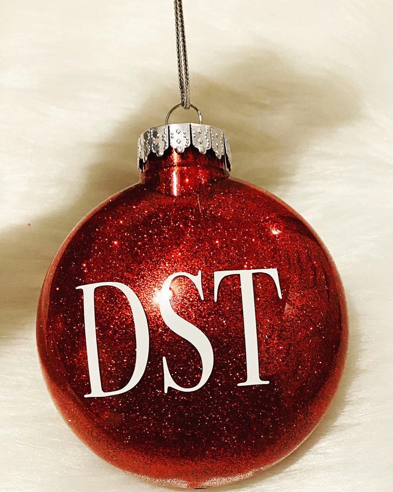 Delta Sigma Theta Christmas Ornament Delta Glitter Ornament Red and White Christmas Ornament Delta Soror Gifts Christmas Ornaments image 1