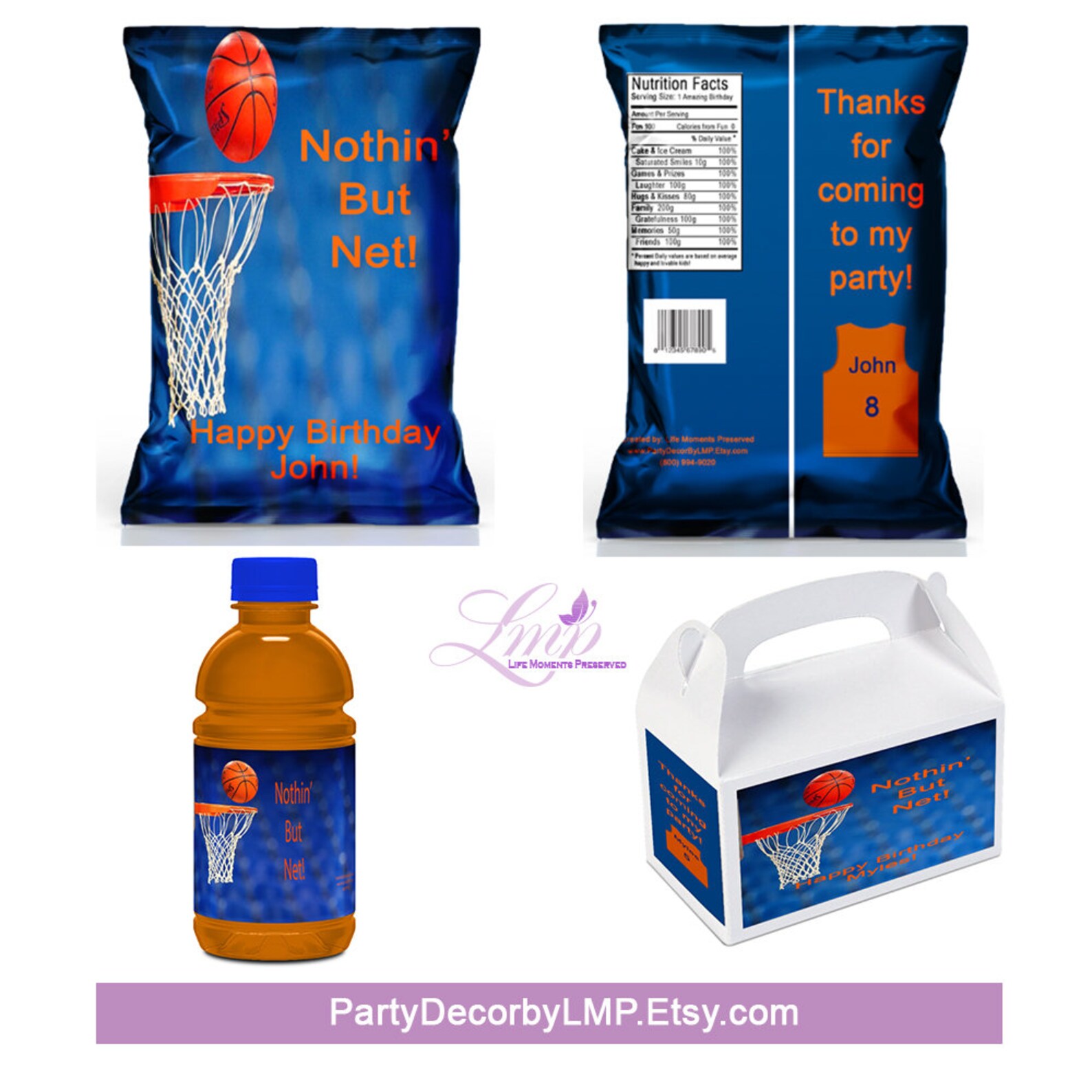 Basketball Chip Bag Basketball Favor Bags Basketball Party Etsy