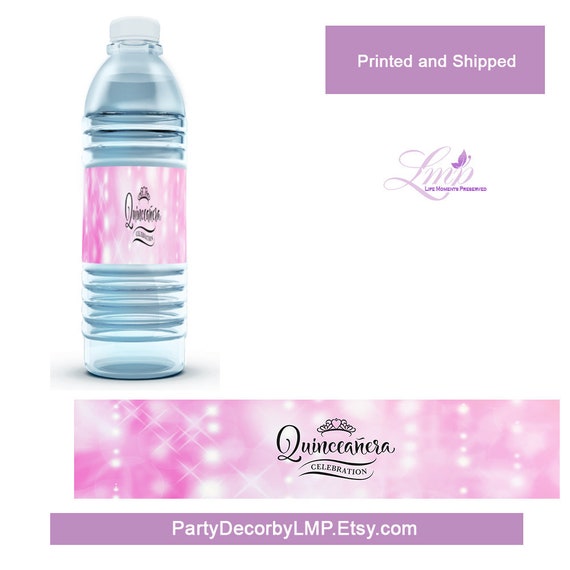 Quinceanera celebration Quinceanera Water Bottle Labels Quinceanera