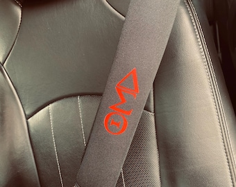 Delta Seat Belt Cover - Delta Sigma Theta Seat Belt cushion - Delta Sigma Theta  - Black neoprene seat belt cover