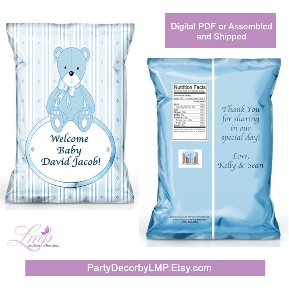 Its a Boy Baby Shower Chip Bag Baby Shower Favors Baby Etsy