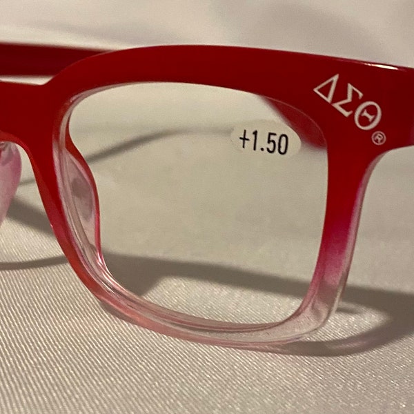 Delta Reading Glasses - Delta Sigma Theta Gifts - Soror Gifts - DST Glasses - Red and White Reading Glasses - Stylish Reading Gasses