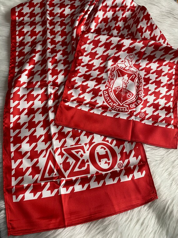 Delta Sigma Theta Satin Scarf - Delta Scarf - Delta Gifts - Red and White Scarf Il_570xn