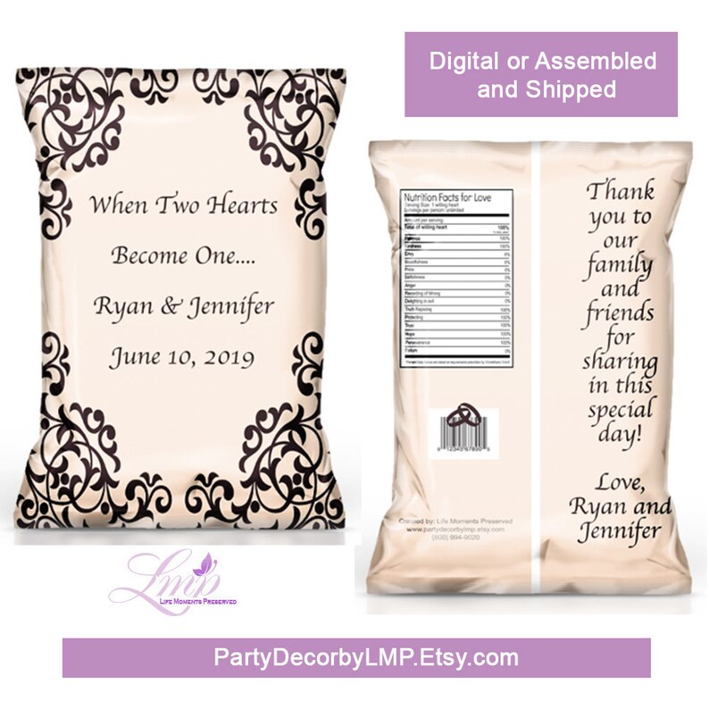 Bridal Shower Chip Bag Bridal Shower Favor Bag Bridal Etsy