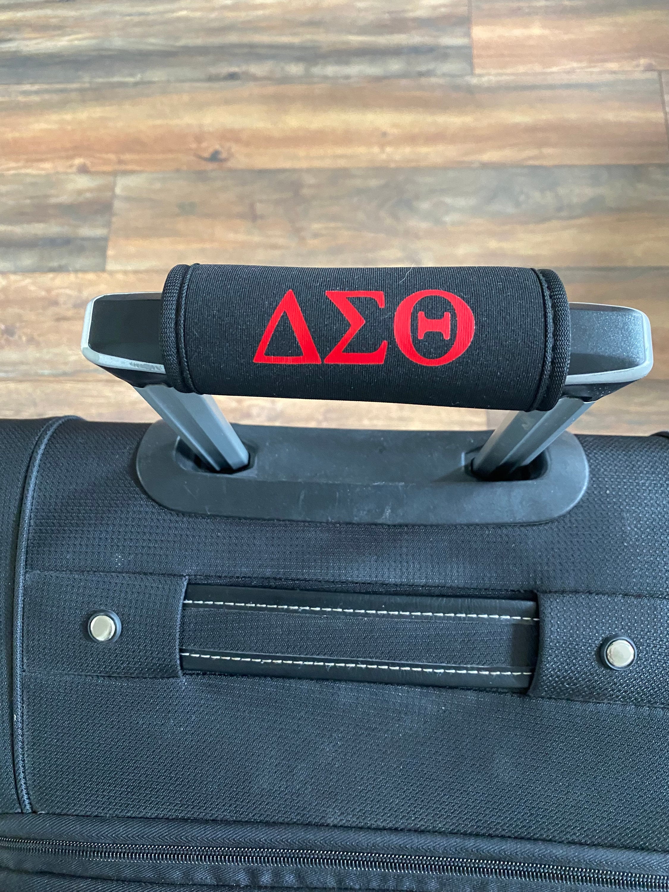 Delta luggage wraps - Delta Sigma Theta luggage handle cushions - Delta Sigma Theta  - Red and Black Neoprene wraps