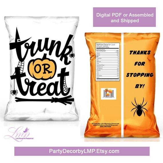 Trunk or Treat Chip Bags Trunk or Treat Halloween Candy Bag