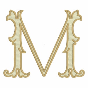 Lanier Monogram Font: 4" Two-Color Embroidery Design (10 Formats)