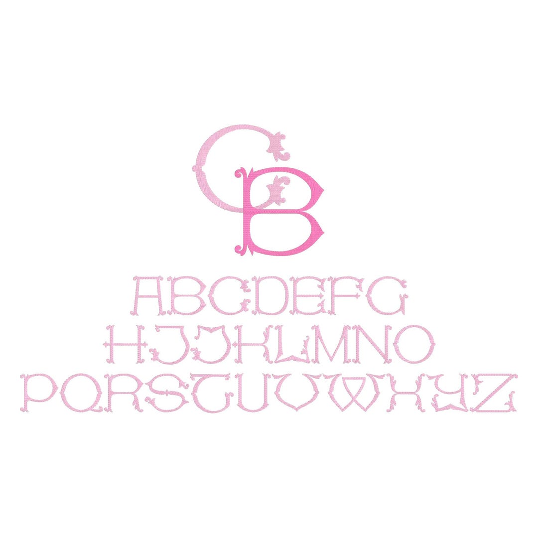 Merit Lettering Merit Monogram Embroidery Font: .bx + 9 Machine File Formats (instant ...