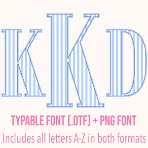 Stijlvol lettertype met streeppatroon: .otf (open lettertype) + alle 26 letters in png-indeling