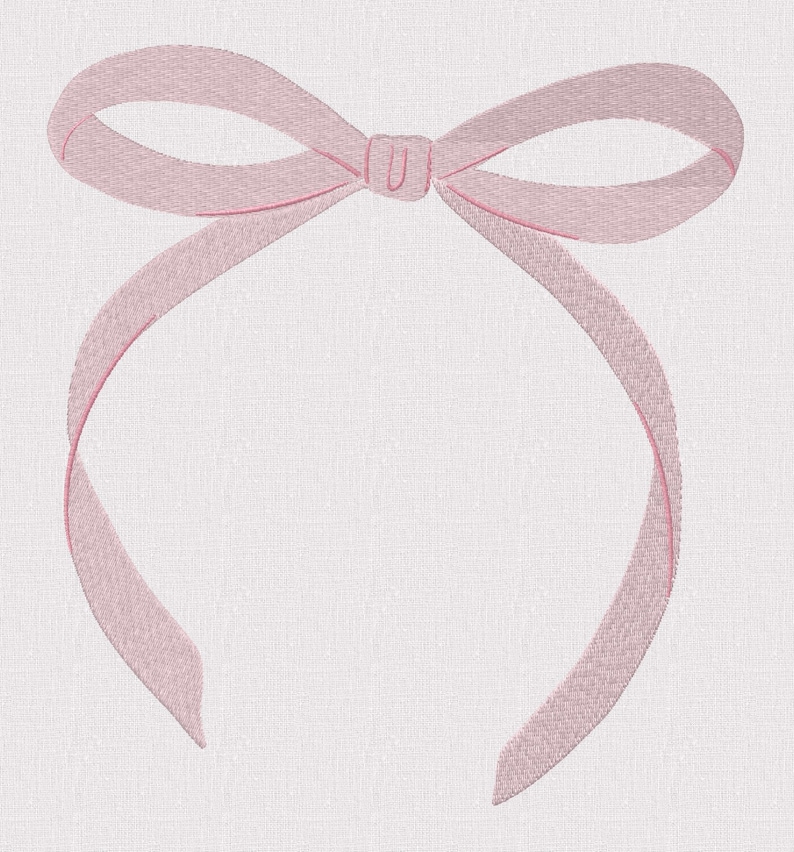 2 Sizes Coquette Ribbon Bow Embroidery Design: Preppy Monogram Topper ...