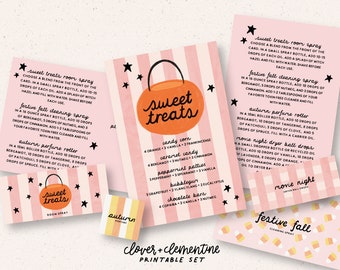 Download + Print | "Sweet Treats" Autumn 2023 Diffuser Blends, DIY Recipes, Stickers, etc. | Includes Editable + Ready to Print Files