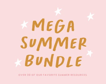 Mega Summer Bundle | Over 30 of our favorite Summer Resources! |  Printable Cards, Stickers, and more! | Digital Download Bundle