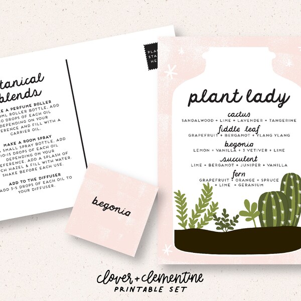 Download + Print | "Plant Lady"  Terrarium Card and Label Set | Spring Blends + Recipes for happy mail, etc.