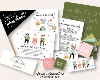 Download + Print | "Back to School"  2023 Blends, Recipes, Decor, Stickers, etc. | Includes Editable + Ready to Print Files