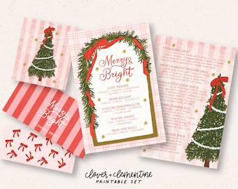 Download + Print | "Merry & Bright" Christmas 2023 Diffuser Blends, DIY Recipes, Stickers, etc. | Includes Editable + Ready to Print Files