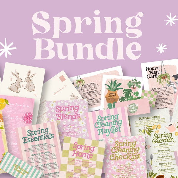 Spring Collection 2023 | Bundle of Printable Cards, Stickers, and more! | Digital Download Bundle