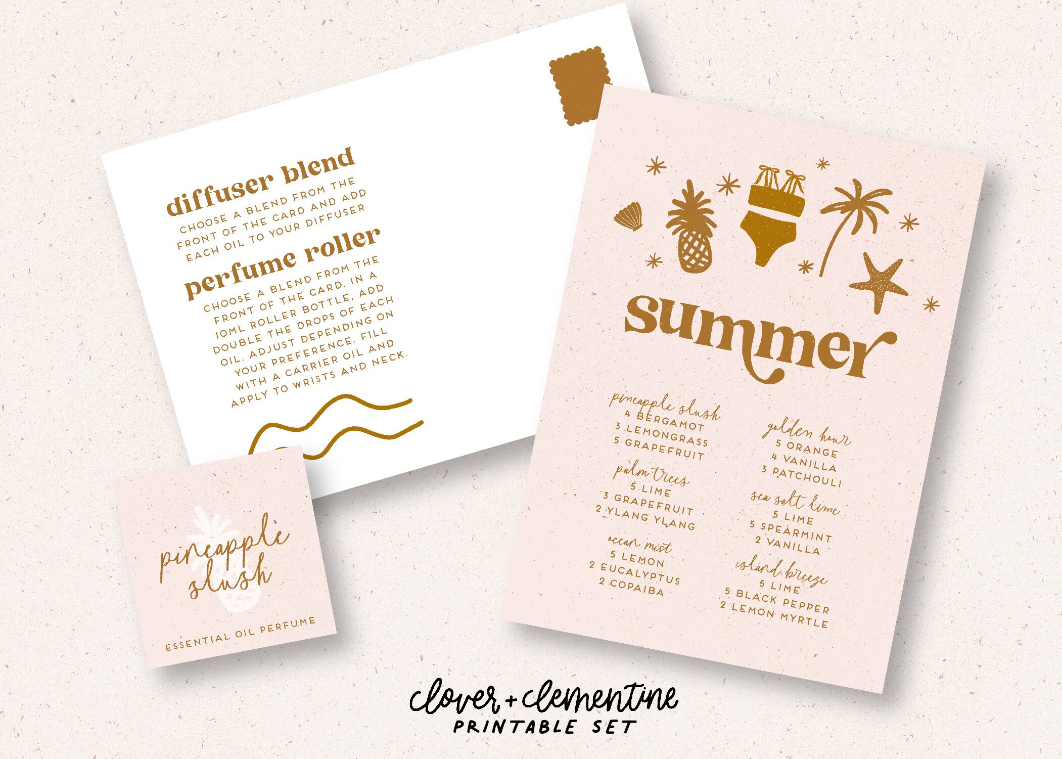 Download + Print | "Boho Summer"  Blends, Recipes, Stickers, etc.