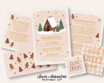 Download + Print | "Gingerbread" Christmas 2023 Diffuser Blends, DIY Recipes, Stickers, etc. | Includes Editable + Ready to Print Files