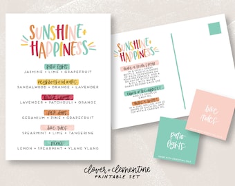 Download + Print | Sunshine and Happiness | Spring and Summer Blends | Stickers + Postcard