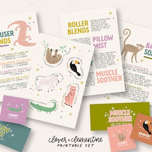 Herunterladen + Drucken | Bunte Tiere "Big Kids Set" Mischungen, Rezepte, Sticker, etc.