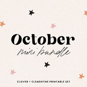 Oktober Mini Bündel | Bündel von druckbaren Karten, Aufklebern und mehr! | Digitaler Download