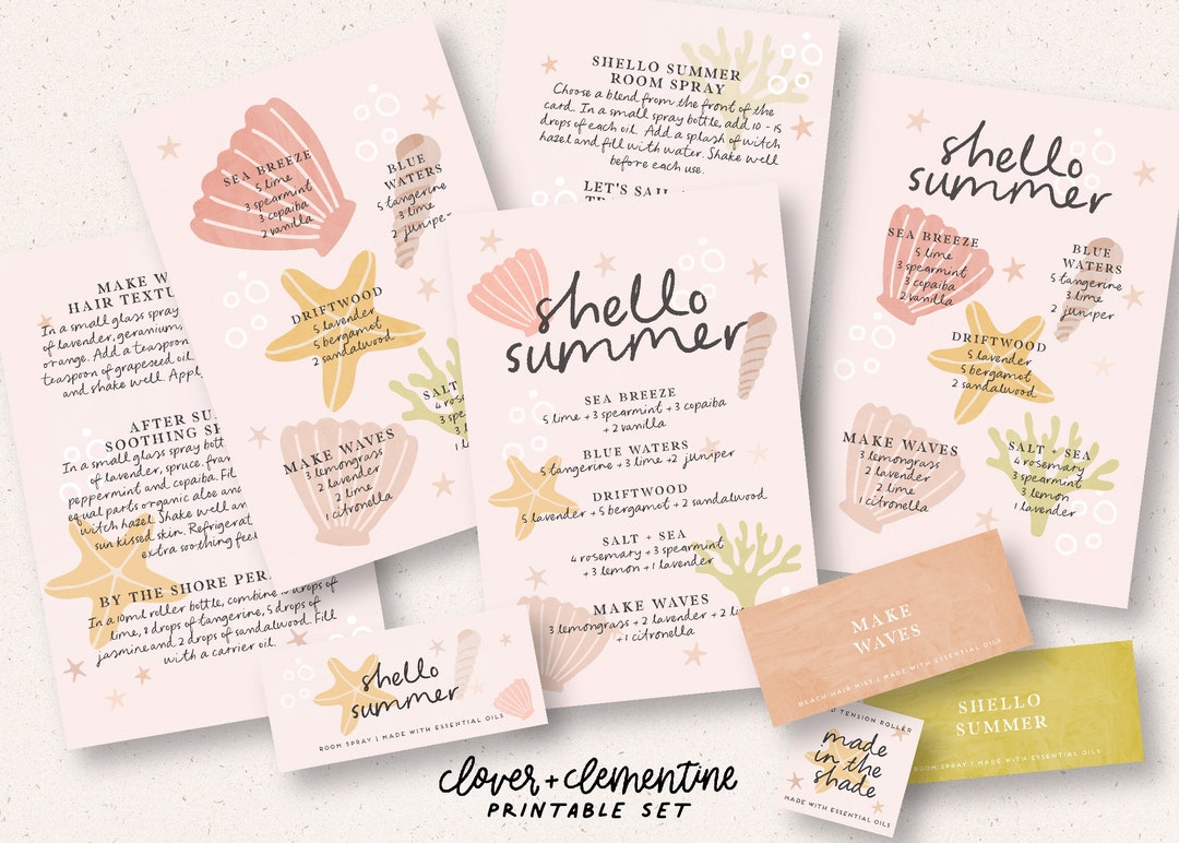 Download Print shello Sumer Summer 2023 Diffuser Blends, DIY Recipes