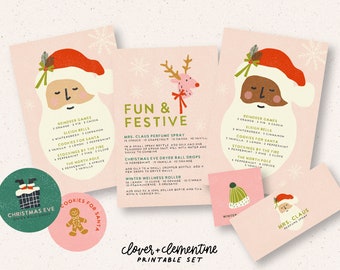 Download + Print | "Fun & Festive" Christmas 2023 Diffuser Blends, DIY Recipes, Stickers, etc. | Includes Editable + Ready to Print Files