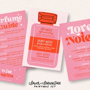 Downloaden + afdrukken | "Love Notes Perfume Blends" Valentijn 2023 Blends, DIY-recepten, stickers, etc.