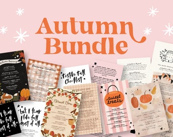 Autumn Collection 2023 | Bundle of Printable Cards, Stickers, and more! | Digital Download Bundle