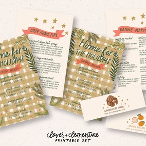 Descargar + Imprimir / "Hogar para las fiestas" Mezclas navideñas 2022, recetas caseras, pegatinas, etc.