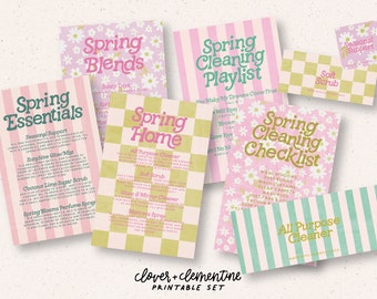 Download + Print | "Spring Essentials" Spring 2023 Blends, DIY Recipes, Stickers, etc. | Editable Cards and Stickers