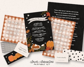 Download + Print |"Autumn Bakery" Autumn 2023 Diffuser Blends, DIY Beeswax Candle, Stickers, etc. | Includes Editable + Ready to Print Files