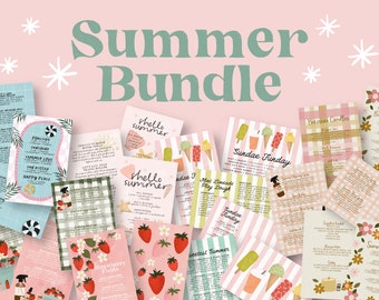 Summer Collection 2023 | Bundle of Printable Cards, Stickers, and more! | Digital Download Bundle