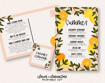 Download + Print | &quot;Summer Blends&quot;  Card and Label Set | Summer Blends + Recipes for happy mail, etc.