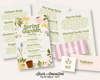 Download + Print | "Spring Garden" Spring 2023 Blends, DIY Recipes, Stickers, etc. | Editable Cards