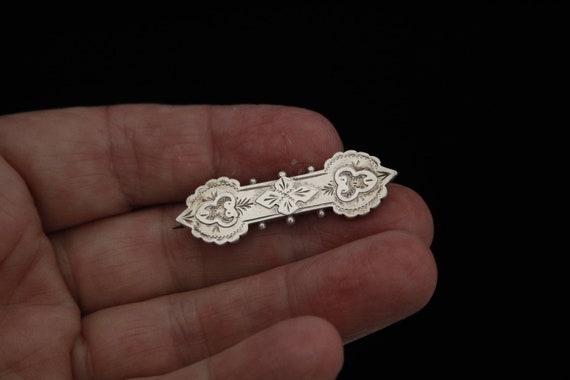 Victorian Aesthetic period Silver Sweetheart broo… - image 3