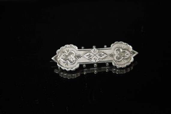 Victorian Aesthetic period Silver Sweetheart broo… - image 4