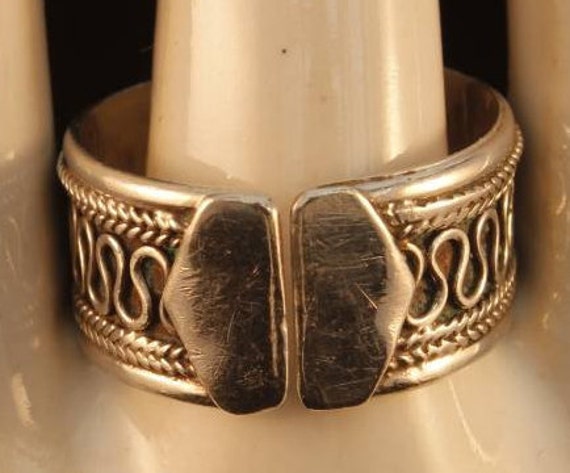Vintage Wire work adjustable Statement Ring.  Vin… - image 9