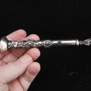 Antique 1878 Russian silver Jewish Torah pointer with bird knop. Russian Silver antique, silver Jewish Torah, Antique Silver Collectable.