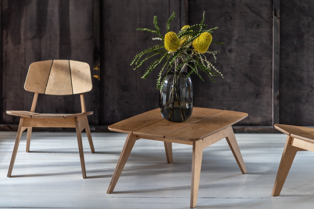 Set of Two Lounge Chairs and Table / Coffee Table Set / Living Etsy