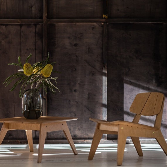 Set Of Two Lounge Chairs And Table Colour Honey For Indoor And Outdoor Use