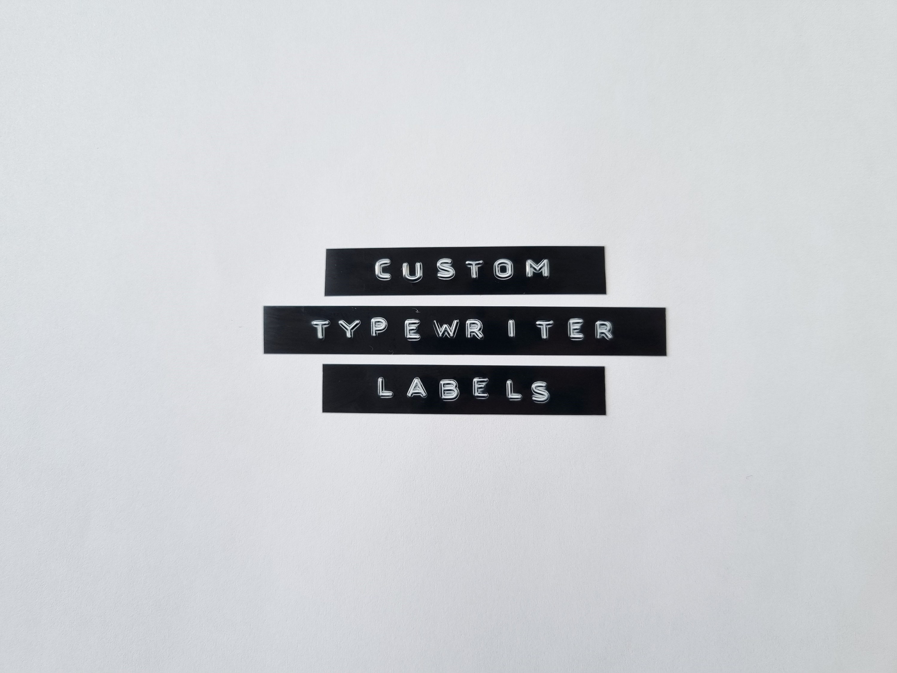Custom Embossed Labels, Typewriter Style Labels, Vintage Embossed