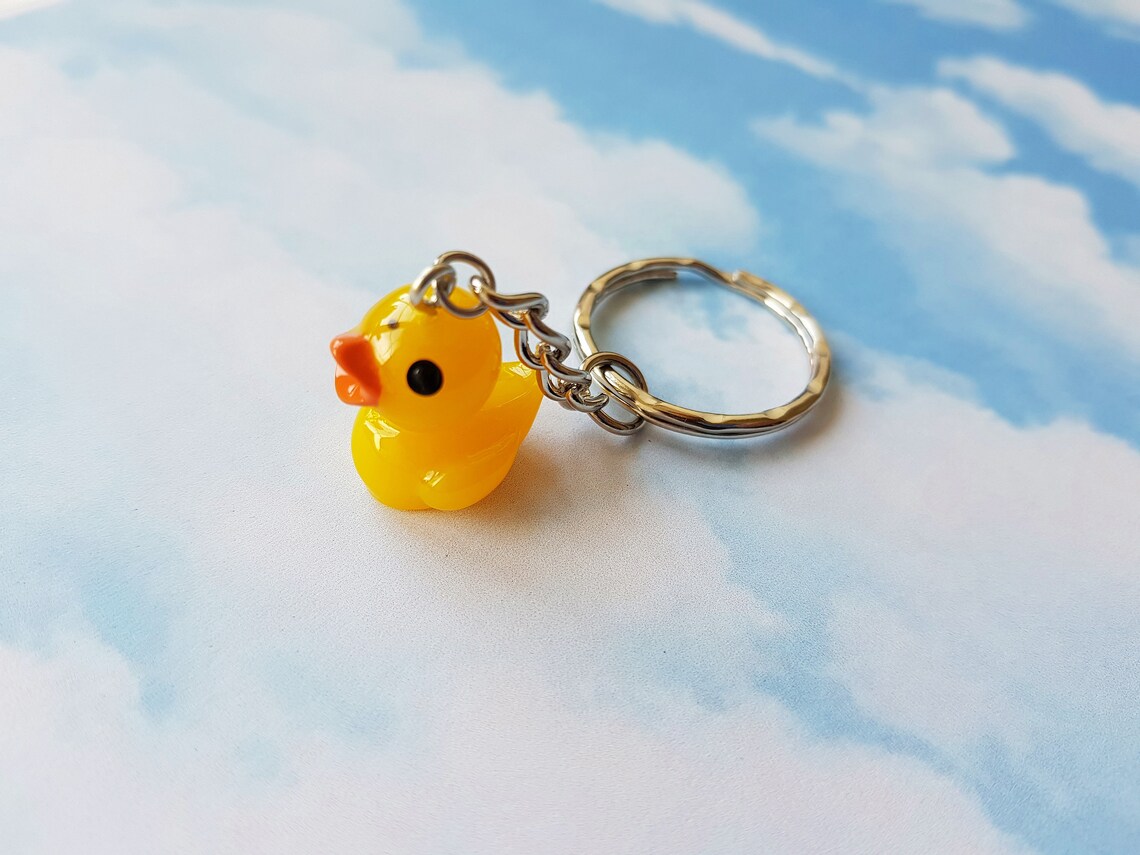 Cute Rubber Duck Keychain / Duck Keyring / Cute Duck Keychain Etsy