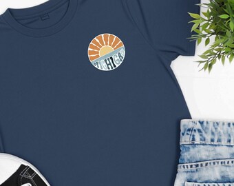 Michigan Great Lakes Sunset Adult Unisex T-Shirt, Cute Michigan Souvenir Tshirt Graphic Tee Short Sleeve