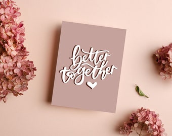 Custom Better Together Valentine's Day Card for Him, For Her | Cute Personalized Anniversary Card for Boyfriend, Girlfriend, Wife, Husband