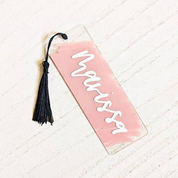 Cute Custom Name Bookmark, Personalized Handmade Acrylic Bookmark, Gift for Book Lover