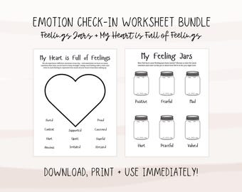 Feelings Check-In Sheet: Kids Emotions Identification Worksheet (Digital Download)