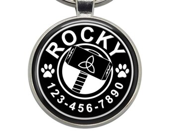 Custom Thor’s Hammer (Marvel) Dog Tag: Personalized Pet ID Tag