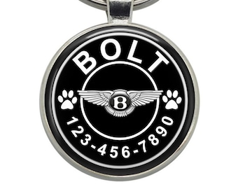 Custom Bentley Style Dog Tag: Personalized Pet ID Tag